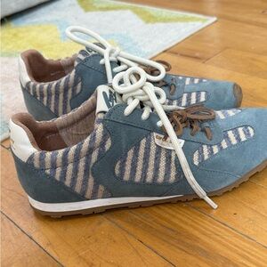 Circus by Sam Edelman Blue and Cream Striped Sneakers